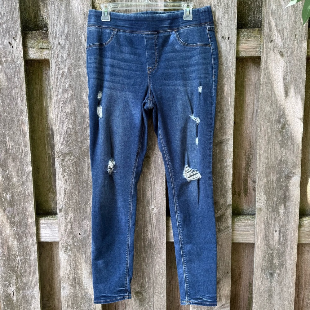 Blue Skinny Distressed Jean Rockstar Jeggings